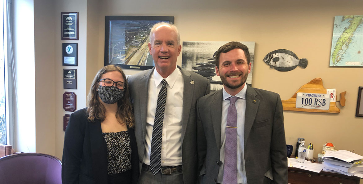 Jordyn and CBF's Rick Mittler meet with Del Rob Bloxom-Credit Ann Jurczyk-1171x593