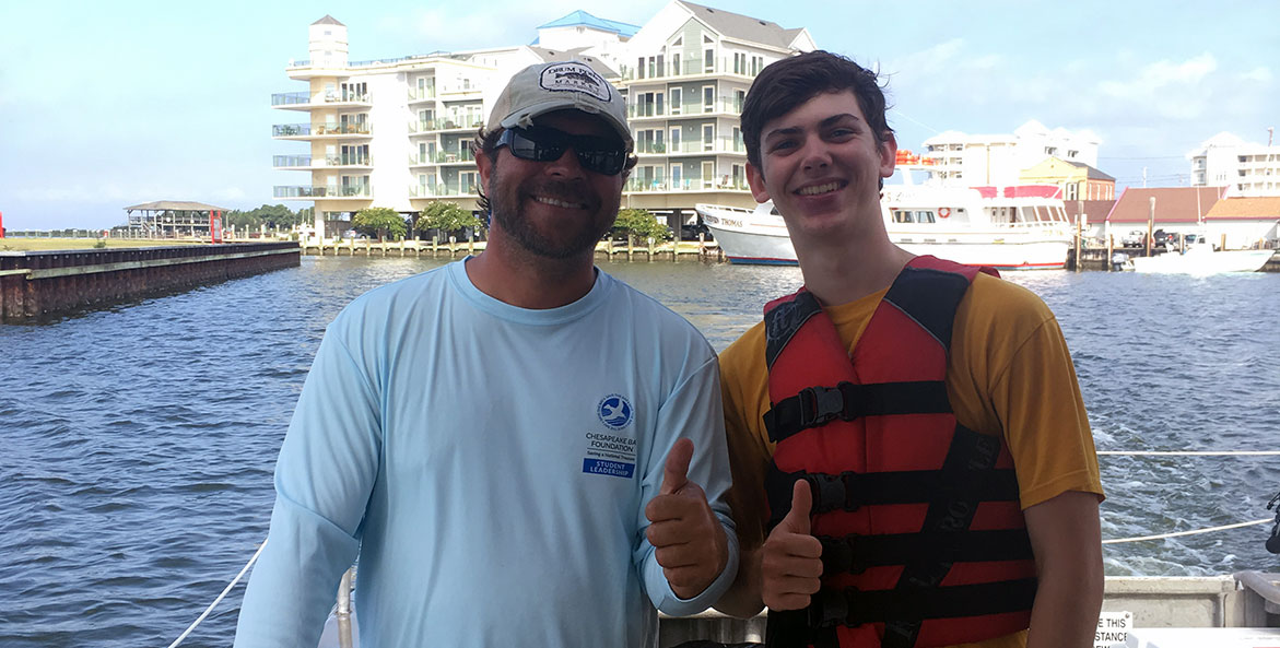 CBF Student Leader Connor Ransom on trip to Fox Island - cr Alex Quigley - 1171x593