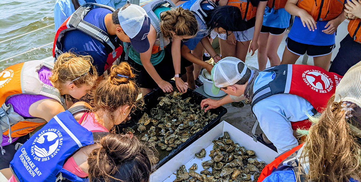 CBF Student Leaders at Oyster Restoration Center_Megan Fink-CBF Staff_1171x593