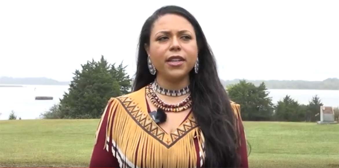 Nikki Bass, Nansemond Tribal Council Member, in traditional dress.