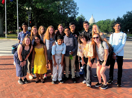 CBF Student Leaders in front of Capitol building