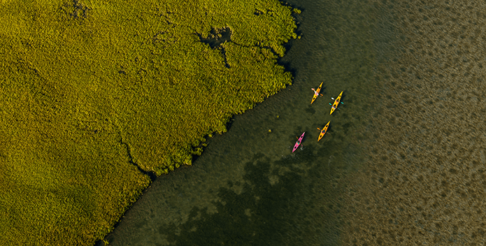 Nassawadox Creek kayakers © At Altitude Gallery- 695x352