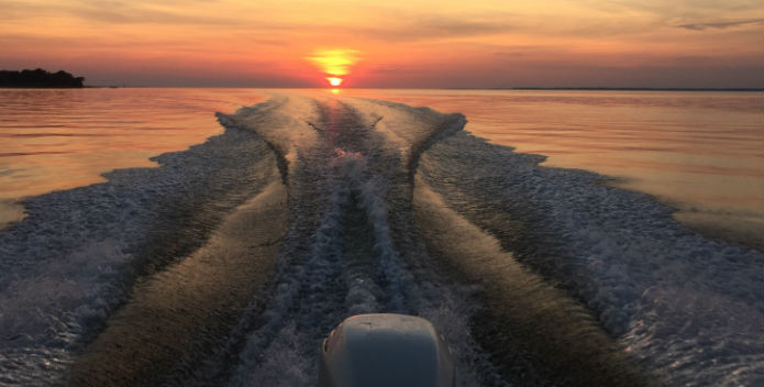 An image of a sunset on the water.