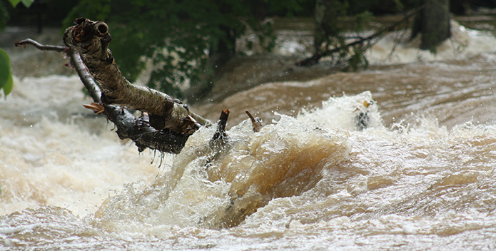 raging floodwaters