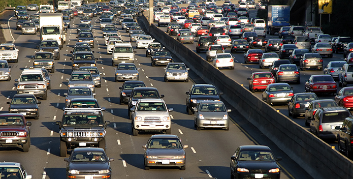 Traffic jam on an expressway.