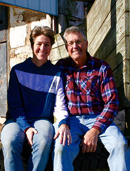 Photo of Steve and Ruth Ann Derrenbacher, 3rd generation farmers.