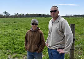 A photo of Nice Farms Creamery owner Bob Miller and his mother, Chase Tanner.