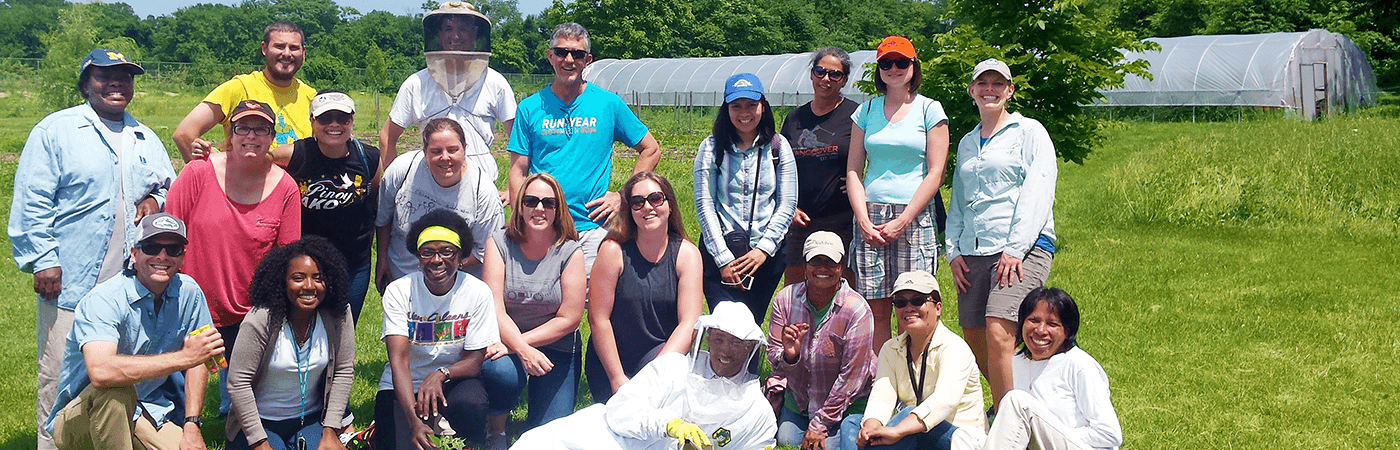 Photo of a group of educators and CBF staff at Clagett Farm.