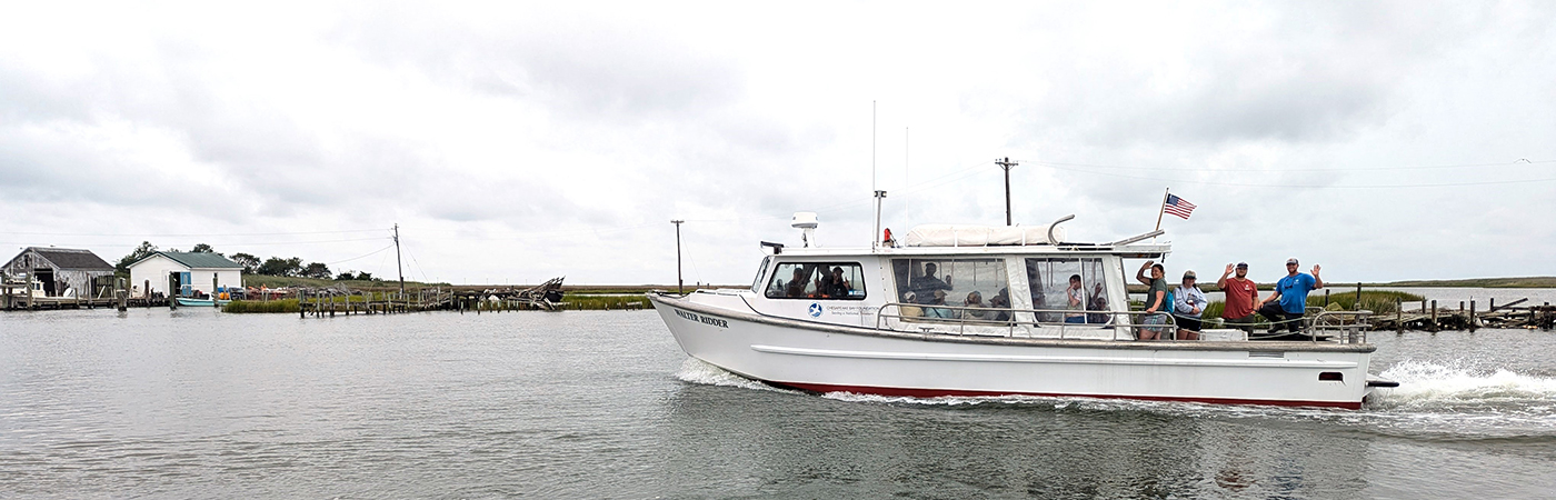 People aboard a CBF education vessel.