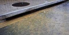 Water in a storm drain