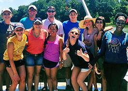2016 interns aboard boat at Arthur Sherwood Environmental Education Center