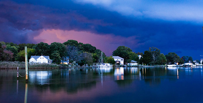 A 2017 Viewers' Choice submission shows a colorful storm brewing over Shady Side, Maryland.