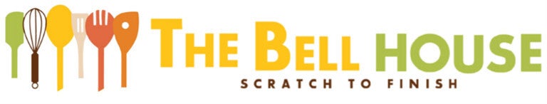The Bell House - Scratch to Finish. Colorful logo has a graphic of cooking utensils.