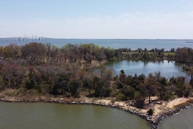 An aerial view of Holly Beach Farm