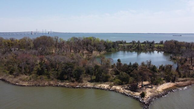 An aerial view of Holly Beach Farm.
